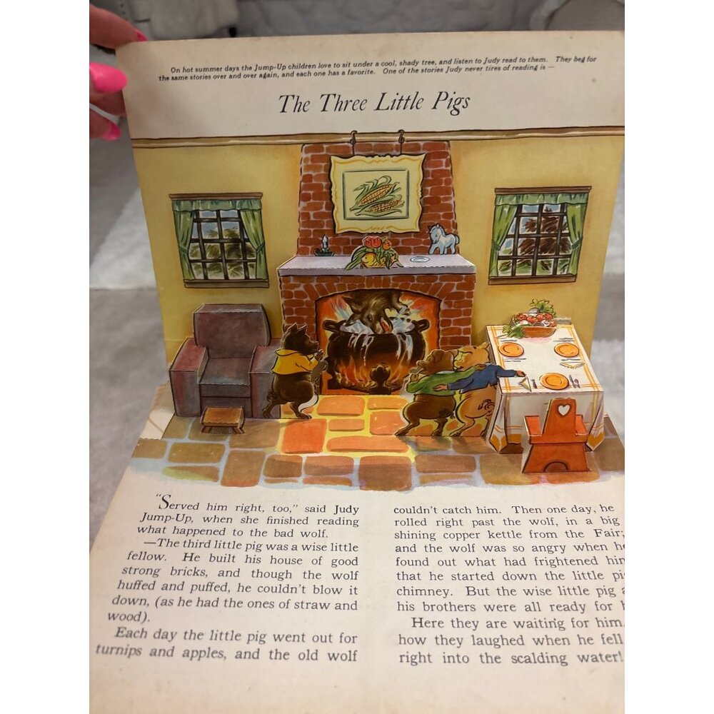 Vintage 1942 Jolly Jump-Ups Pop-Up Book Nursery StoriesMcLoughlin Bros Pop-Ups - Picture 8 of 14